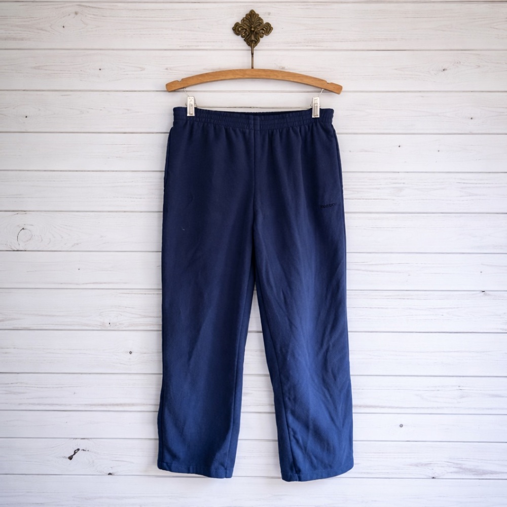 Reebok blue straight leg elastic waist fleece lounge pants XS
